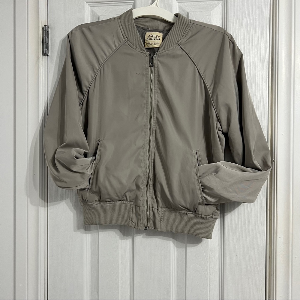 Ashley By 26 International Gray Bomber Jacket with Relaxed Fit